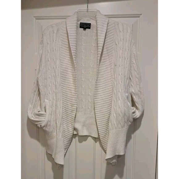 Duffield Lane 'Campbell' Knit Cashmere Blend Cardigan In Ivory Size Small - Picture 2 of 11